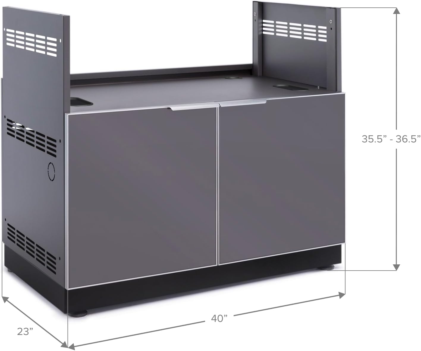 NewAge Products Outdoor Kitchen Classic Series Aluminumn Slate Gray 40in Grill Cabinet, Outdoor Kitchen Cabinet for BBQ Island Grilling Station, 70207