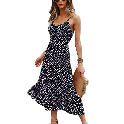 Image of BROVAVE Women's 2026 Summer Casual Boho Sundress Spaghetti Strap Midi Dress