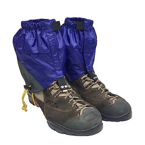 Anneome Adjustable Outdoor Hiking Gaiters for Ankle Protection Lightweight Nylon Gaiters for Hiking Boots and Walking Blue
