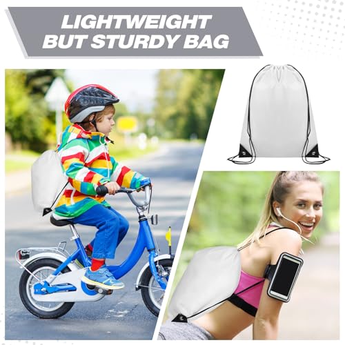 Image of Shappy Drawstring Backpack Bulk Sports Gym Cinch Bag Polyester String Bag for Men Women