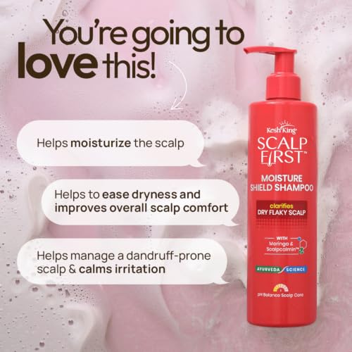 Image of Kesh King Scalp First Moisture Shield Shampoo | with Moringa & Scalpcalmin | Clarifies Dry Flaky Scalp | pH Balanced Scalp Care | Ayurveda + Science | No added parabens & silicones | 300 ML
