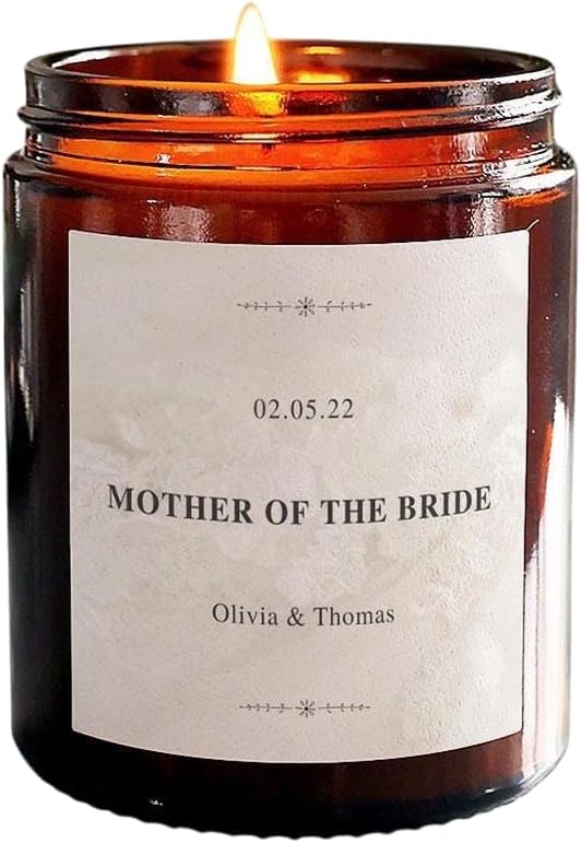 Thoughtful Personalised Mother of The Bride Candle - Unique Wedding Gift for a Special Mom on Her Daughter's Big Day