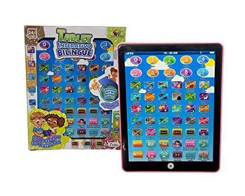 Brinquedo Tablet Interativo Bilíngue Educacional Infantil Art Brink Rosa