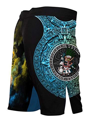 Raven Fightwear Men's Huitzilopochtli Aztec MMA Shorts Black2