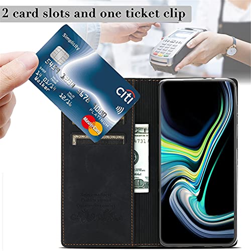 Blllue Capa carteira compatível com Motorola Moto Edge, capa flip porta-cartões suporte magnético fó