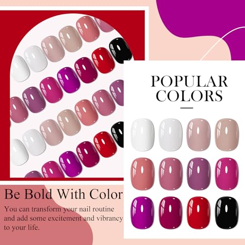 Set de esmalte de uñas gel MEET ACROSS 12 colores miniatura 6