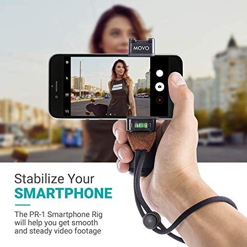 Movo Kit de vlogging para smartphone para iPhone com microfone de espingarda, alça de pulso, para sm
