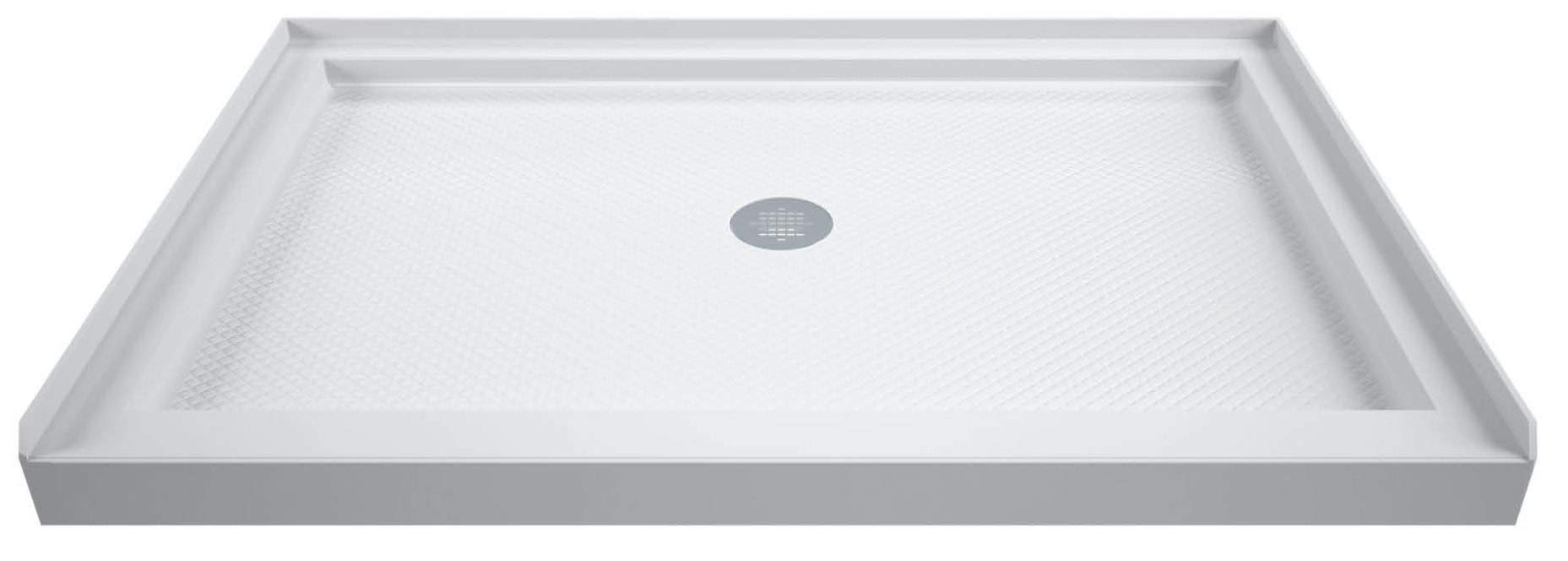 dreamline slimline single threshold shower base in white | dlt-1136480
