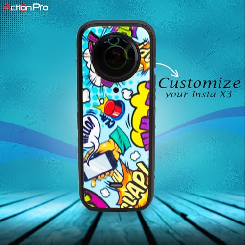 Image of Action Pro Camera Waterproof Skin Compatible with Insta360 X3 Action Camera (Yellow & Blue)