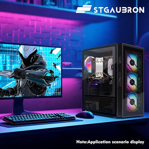 Stgaubron ABR0124 Gaming Pc Computer Desktop, Rx 550 4Gb, Intel I7 Xeon E5 2.8Ghz, 16Gb Ram, 512Gb Ssd, Wifi, Bt 5.0, Windows 10 Home, Rgb Fan X4, Rgb Mouse Pad, Gaming Computer Tower thumb #3