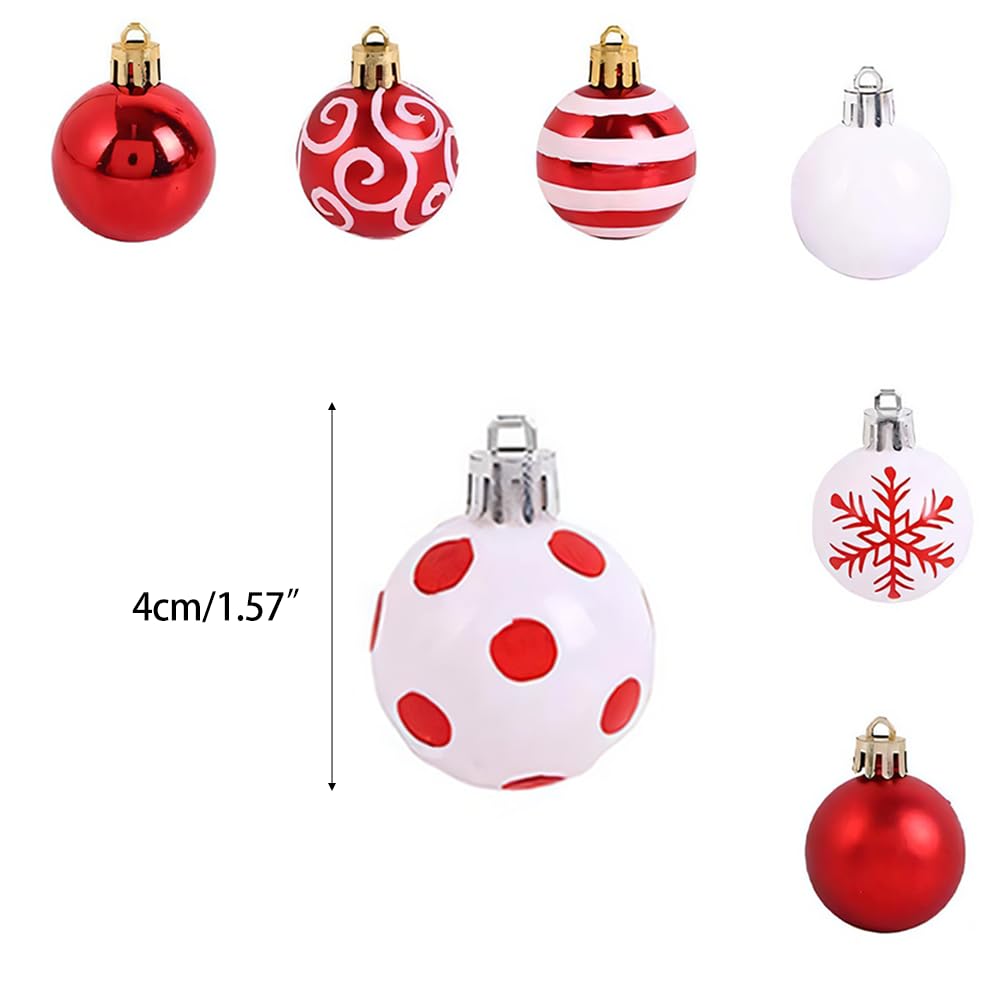 Palline di Natale Infrangibili, 50 Pezzi Palline da Appendere per Decorazioni con Cordino, Ornamenti Albero di Natale, per Feste di Compleanno per Interni ed Esterni, Matrimoni, Natalizie