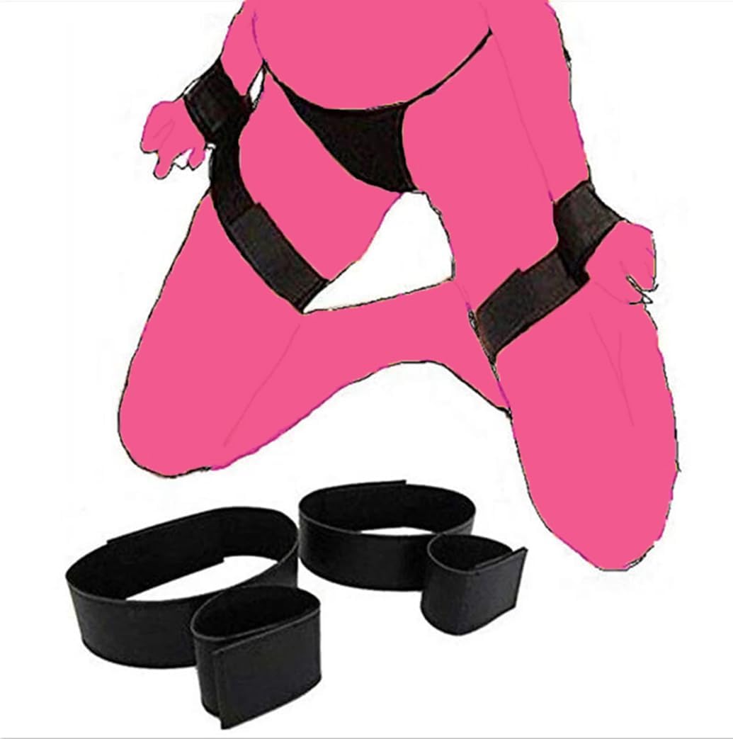 BDSM Sex Bed Bondage Restraints Kit Toys for Ankles and Wrists Bar Fuzzy Hand Cuff Set Handcuffs for Adults Grownups Bedroom Bondaged Bed Tie Downs Bondaged Rope Cord & Rope Kit Sweatshirt