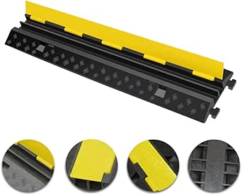 WXXZCE 80cm Ralentisseur Voiture, Ralentisseur En Caoutchouc For Usage Intensif, Ralentisseur Modulaire, Hauteur 6cm, Épissables, Charge Maximale 40t, Pour Garage, Routes En Gravier, Asphalte, Béton