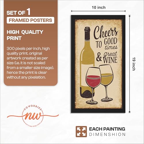 Image of NoWorries Wall art framed painting food posters for cafe decor (Synthetic wood frame) inch300 GSM premium art HD prints inch Wall painting for Home & Kitchen Decor (Pattern illustration)( Set of 1, Framed Painting) (BLACK, ART-8, 10X19INCHES)