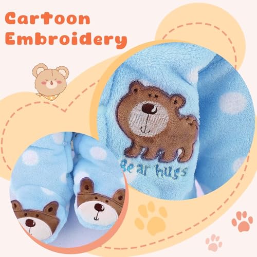 Baby Snowsuit Infant Winter Cozy Fleece Jumpsuit Cute Bear Hooded Footies Toddler Girls Boys Thicken Soft Outfit4
