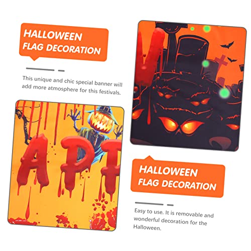 Bannière Halloween résistante : décoration d'entrée en polyester durable