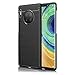 NALIA Design Cover compatibile con Huawei Mate 30 Pro Custodia, Aspetto Carbonio Sottile Copertura Silicone con Texture Fibra di Carbonio, Morbido Gomma Case Antiurto Guscio Shock Absorption - Nero