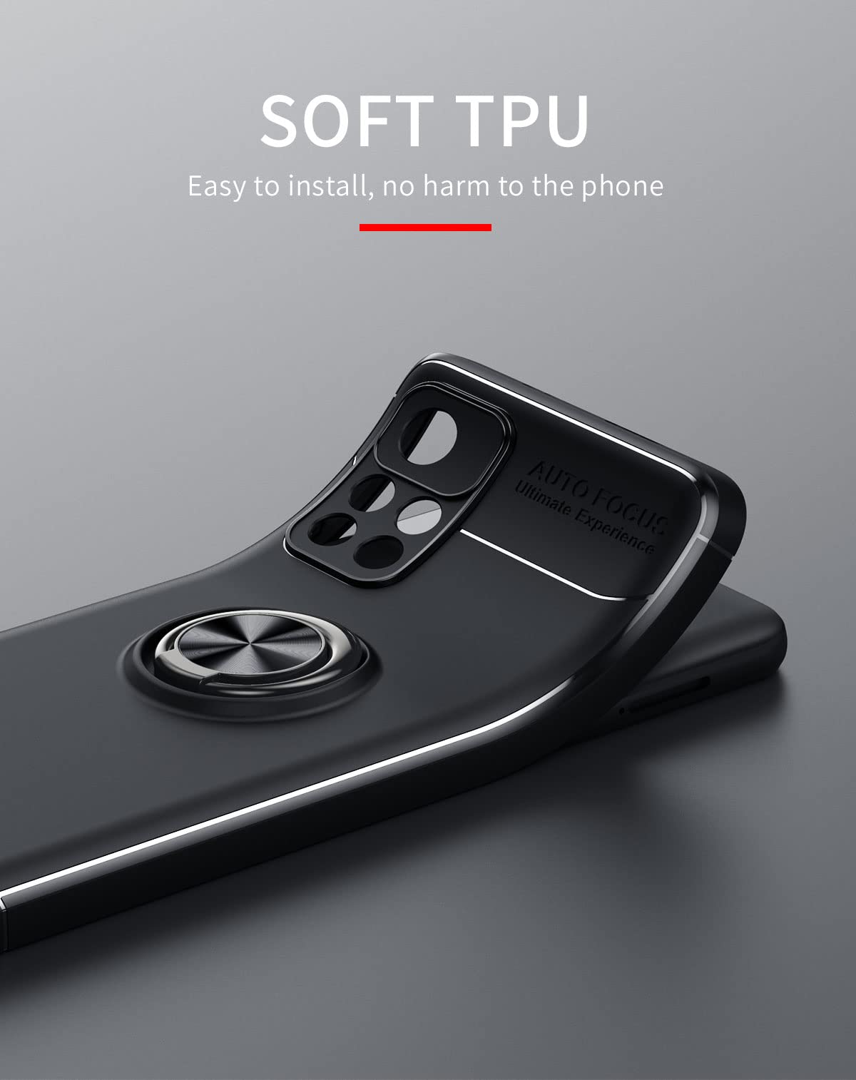 GOKEN Funda para Xiaomi Poco M4 Pro 5G, [No con Protector de Pantalla] 360 ° Carcasa Completa Antigolpes Transparente Case Cover con TPU Silicona Bumper, Negro