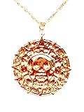 piraten totenkopf kette Anhänger Durchmesser 3,6 cm HS86 Fluch der Karibik Halskette Azteken Gold Pirates of The Caribbean Jack Sparrow Elizabeth Swan Kette