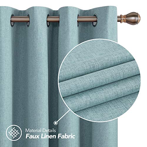 Deconovo Total Blackout Curtains Pair Thermal Insulated Grommet Sun Blocking Curtains for Bedroom