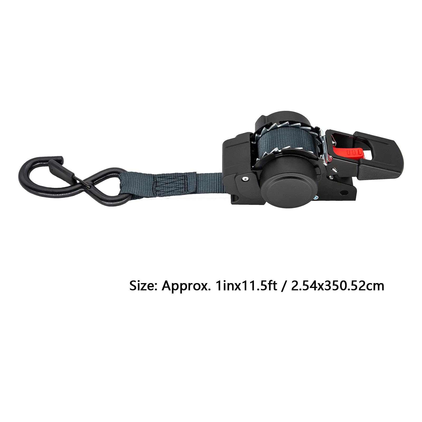 Karlak Cinghie a Cricchetto Retrattili Cinghie di Ancoraggio per Carichi Pesanti da 1 Pollice X 11,5 Piedi per Motocicli Camion Confezione da 4 Nere