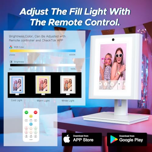 Image of Portable Photo Booth Machine Touch Screen with Printer and HD Camera, Photobooth with Software APP and Remote Control Photography,LED Surround Light (10.3'')
