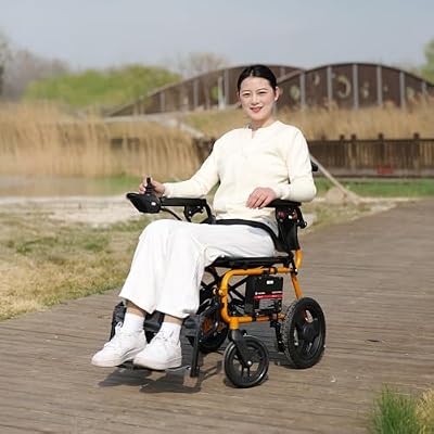 Durable Electric Wheelchairs for Adults, Foldable Lightweight Motorized Wheelchair, All-Terrain Power Wheel Chair, Robust Frame, Powerful Performance, Compact Folding Convenience
