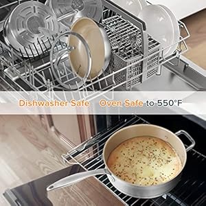 Duxtop 17pc professional stainless steel induction cookware set stainless steel ceramic nonstick pan set impact bonded technology fusion titanium reinforced ceramic coating brown  urban country home decor