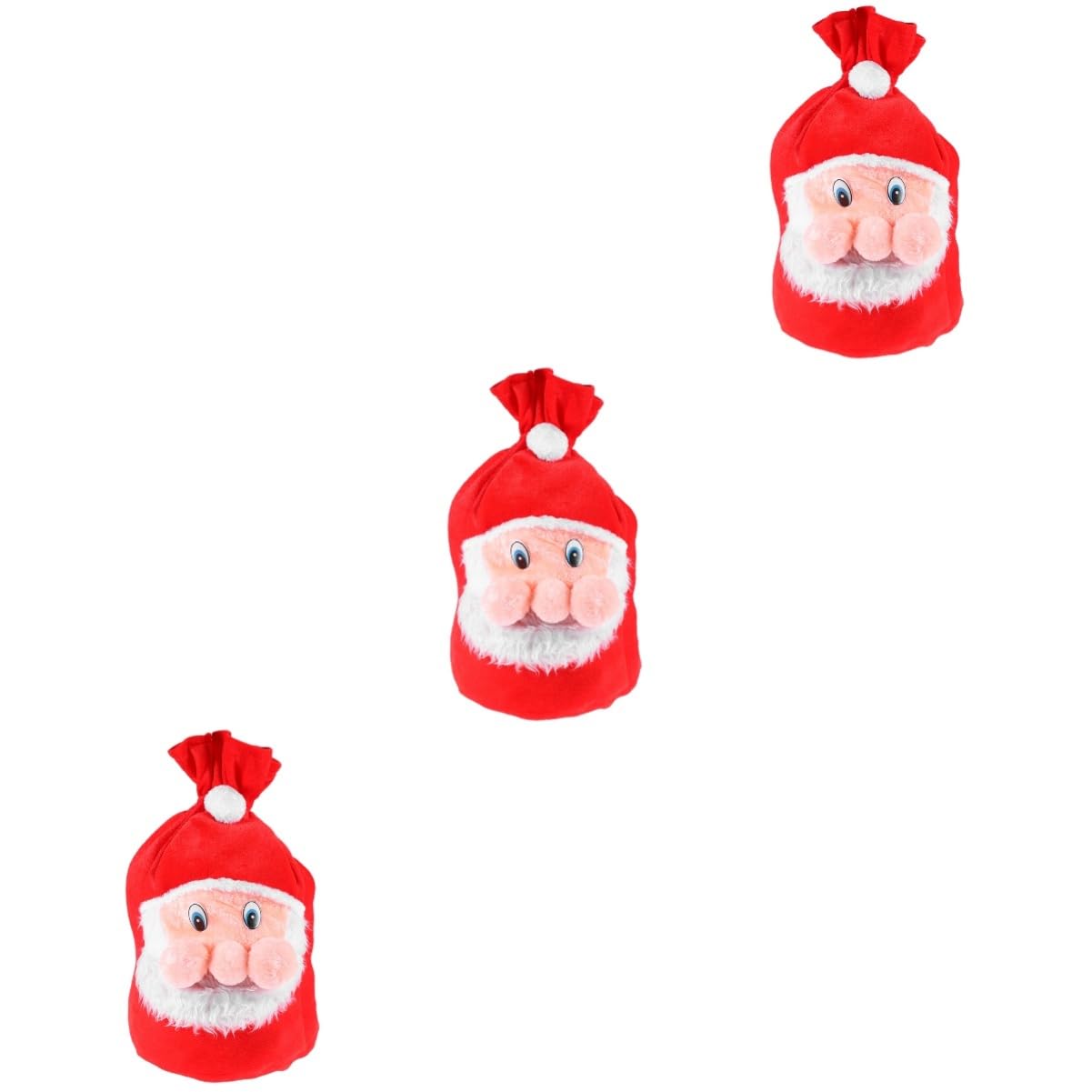 ABOOFAN 3 Piezas bolsa de de dulces de navidad saco de papá noel bombones para regalar ornamento bolsas de envolver con cordón bolsa de navidad largo bolsa de dulces bolso de mano