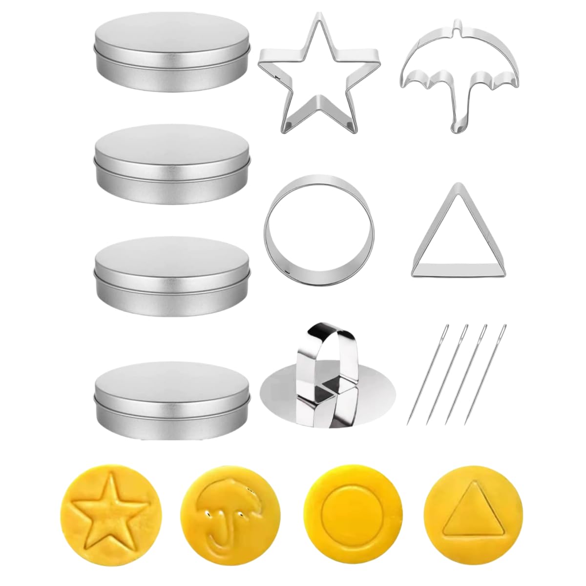 Lot de 10 boîtes rondes coréennes pour la fabrication de bonbons en sucre - En forme de calamar - Pour fête de Noël Lot de 10 boîtes rondes coréennes pour la fabrication de bonbons en sucre - En forme de calamar - Pour fête de Noël