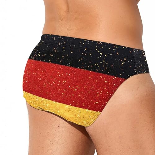 Glitter Pattern German Flag Mens Swim Briefs Sexy Bikini Swimwear Bathing Suits Trunks3