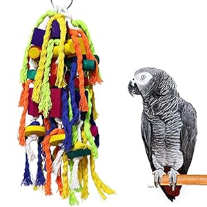 RANYPET Large and Small Parrot Chewing Toys – Parrot Cage Bite Toys Wooden Block Tearing Toys for Conures Cockatiels…