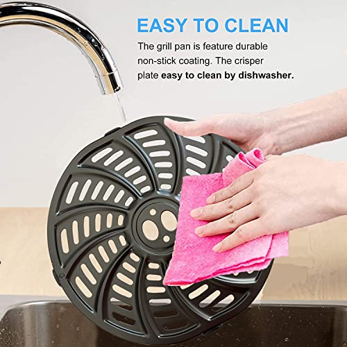 Image of 6QT Air Fryer Replacement Tray for Gourmia GAF698 /GAF686 Air Fryers, Premium Nonstick Air Fryer Grill Pan Crisper Plate Grill Insert Grate Grid for Gourmia 6QT Air Fryers, Dishwasher Safe
