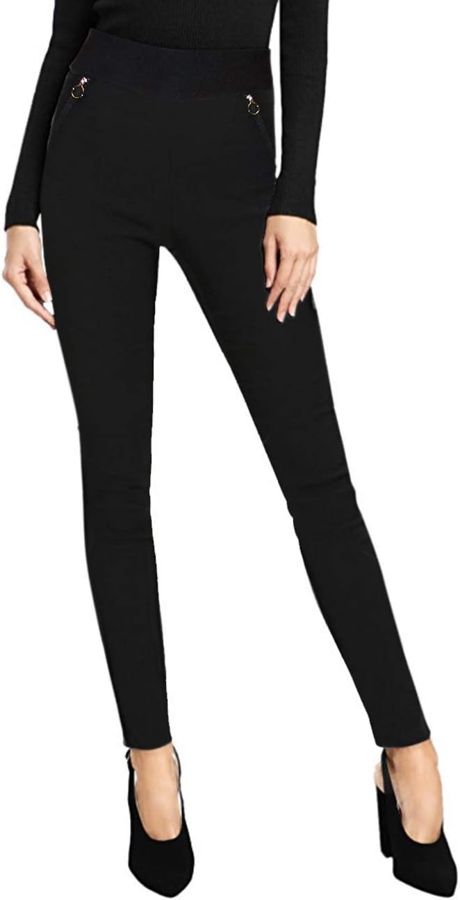 Hybrid & Company Women's Casual Leggings Elastic Waistband Skinny Pants