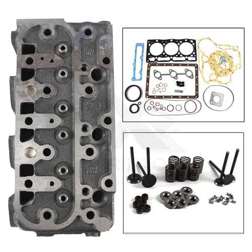 Image of D1105 D1105-E2B D1105-E3B /E4B Complete Cylinder Head W /Full Gasket Kit for Kubota RTV1100 RTV1100CW9 RTV1140CPX Excavator KX41-2 KX61-2 ZD28 ZD1211 U25S B2400 B2410 B2620