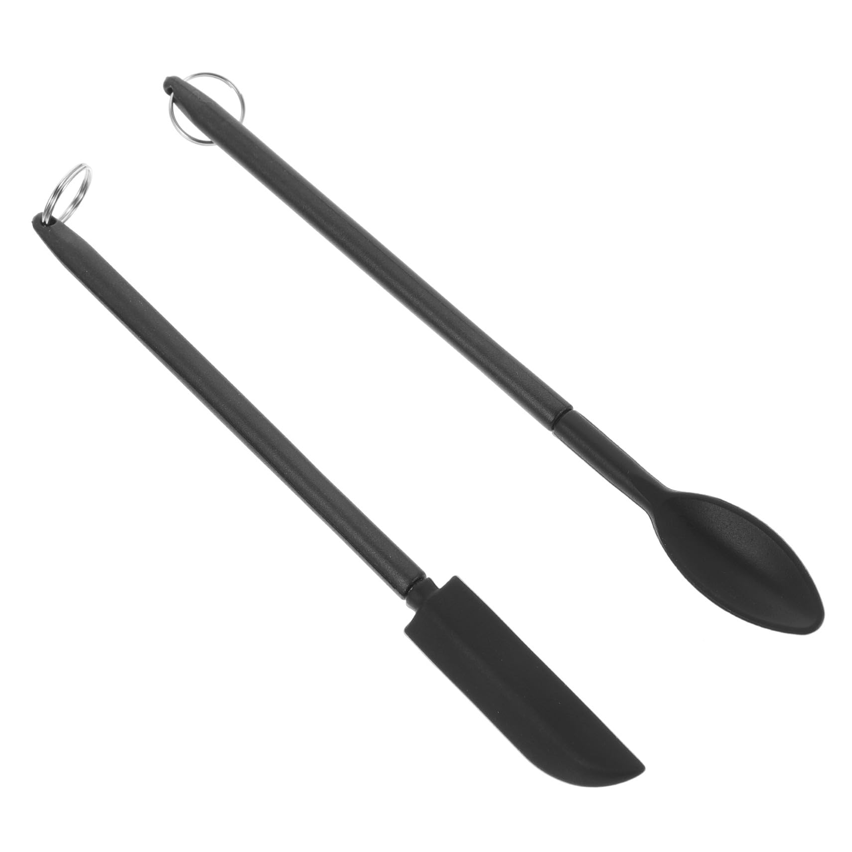 Kleiner Silikonspatel Schwarz, Teleskopisch, 1 Satz, für Kosmetik | Kleine Schaufel mit Leichtem Design, Baking Tauglich, Kompakt Verstaubar, aus Silikon