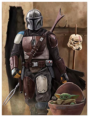 FUNHUA Trends International Star Wars: The Mandalorian - The Child (Baby Yoda) Wall Poster, 18" x 24", Wooden Framed Version