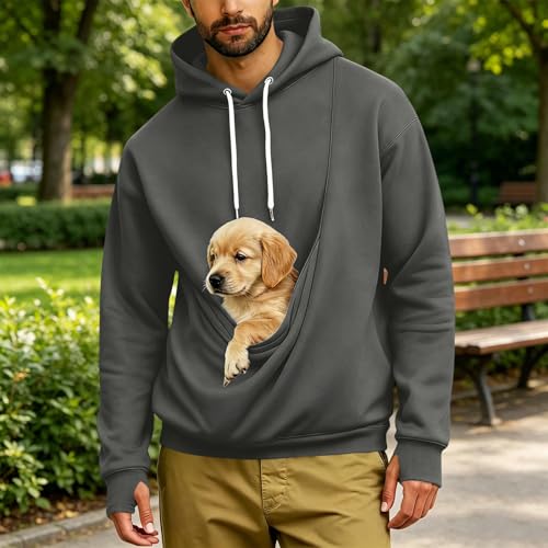 Sweatshirt homme mi-saison sweat capuche cordon manches longues - 5