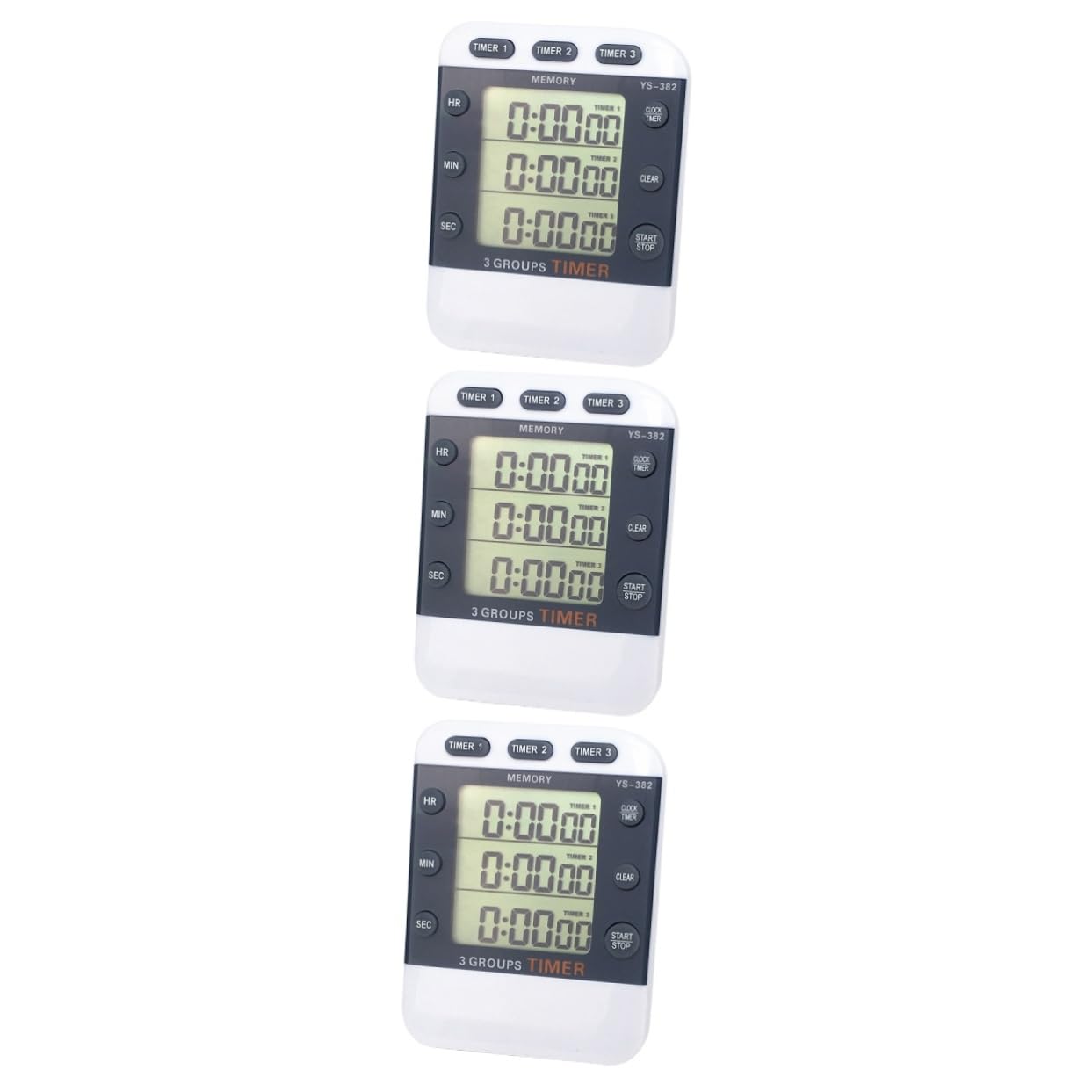 3 Piezas 3 Pantalla De 3 Líneas Cronómetro Digital Cronómetro Deportivo Cronómetro Digital Reloj Digital Oficina Temporizador Digital Temporizadores Temporizador Digital De Cuenta