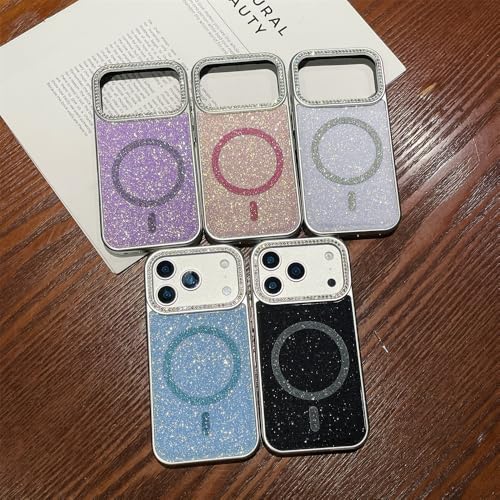 Étui de luxe à paillettes pour iPhone 17 et 16 Pro Max avec diamant - 2