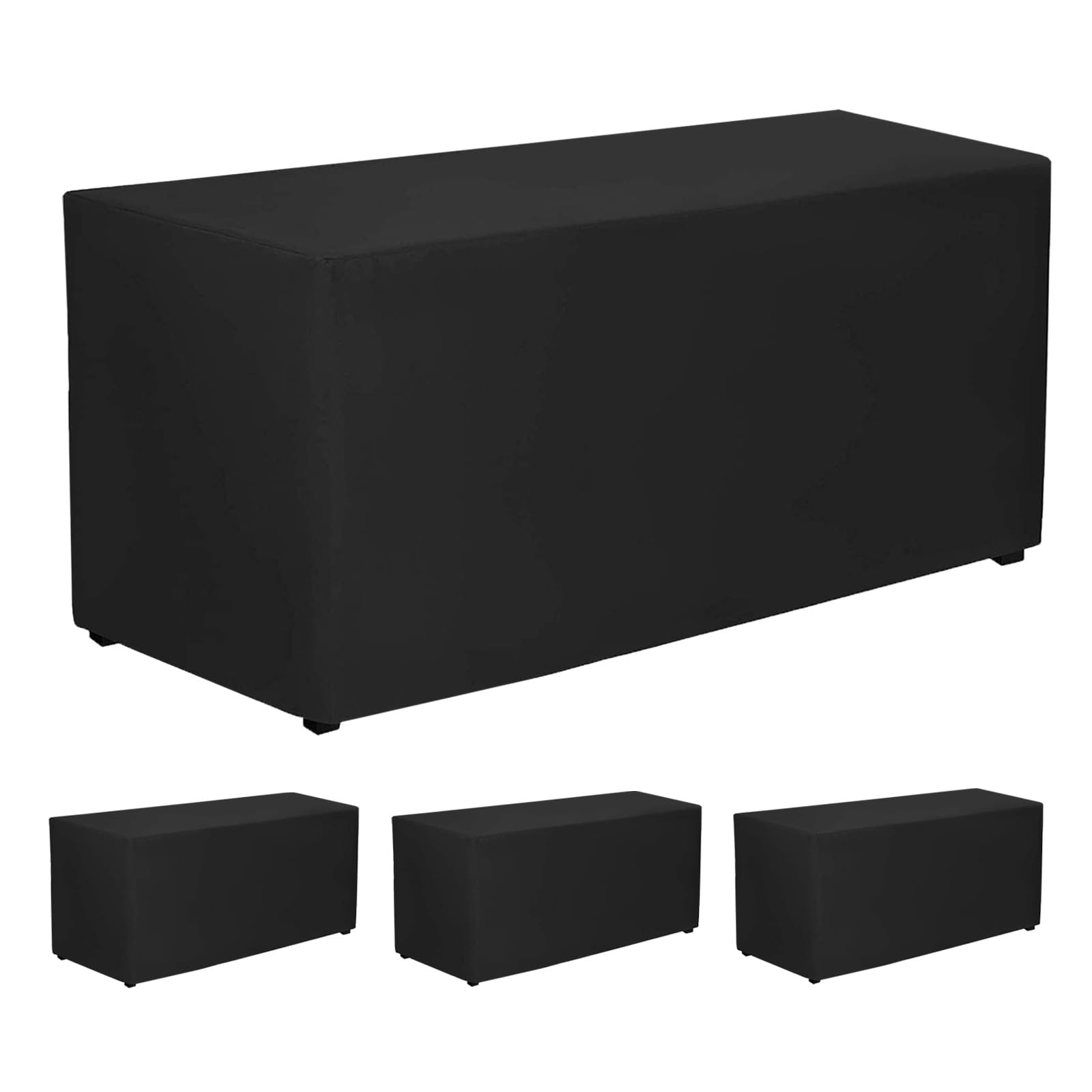 Amazon.com: PLOYMONO 4 Pack Black Fitted Tablecloths - 48x24 Inch ...
