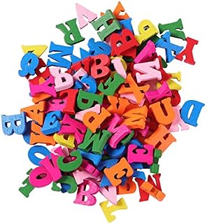 Ultnice wooden letters, 100 pieces, multi-coloured, alphabet decoration for home and party