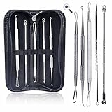 Hotrose® 5 Professional Surgical Extractor Blackhead & Blemish Remover Kit with a Leather Bag