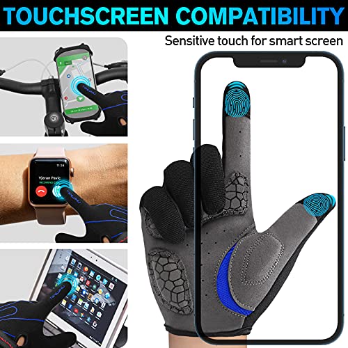 Image of Tanluhu Cycling Gloves Mountain Bike Gloves Half Finger Road Racing Riding Gloves with Light Anti-Slip Shock-Absorbing Biking Gloves for Men and Women