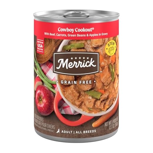 Merrick Grain Free Wet Dog Food, Cowboy Cookout Recipe With Real Deboned Beef, Canned Adult Dog Food, 12.7 oz. Can