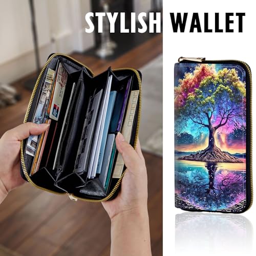 Womens Wallet Large Capacity Clutch Purse for Women Men, PU Leather RFID Blocking Purse Credit Card Clutch4