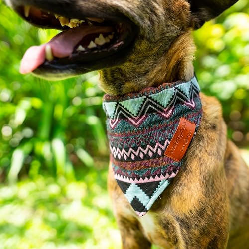 Made by Nami Boho Hundehalstuch in verschiedenen Größen für kleine und große Hunde (Lila, L)