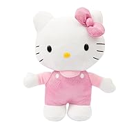 Hello Kitty Peluche 30 cm con Outfit alla Moda, Vestitino e Fiocco in Raso Rosa