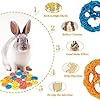 Lanxitown 4 Pcs Rabbit Salt Lick and 5 Pcs Loofah Rabbit Chew Toys Himalayan Salt Block Natural Small Animal Mineral Salt with Rope Hamster Chew Toys Bunny Toys (A) #1