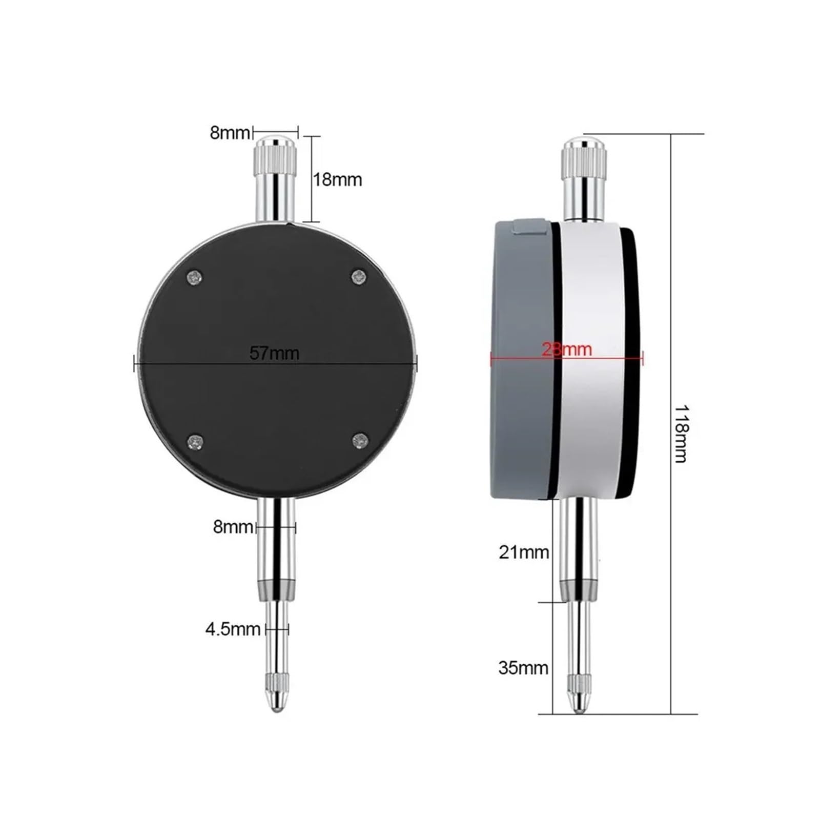 Micrómetro digital IP54 de 0,001 mm, métrico, de precisión de 0 a 12,7 mm.